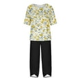 thumbnail image 4 of Nrmvnmi Women's Summer 2 Piece Outfits Casual Floral Prints Short Sleeve Pajama Tops Wide Leg Pants Lounge Sets Tracksuits Mothers Day Gifts, 4 of 5
