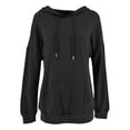 thumbnail image 6 of Wutalume Women's Casual Pocket Hoodie with Drawstring Pullover Sweatshirt Top, Fashionable and Comfortable for Everyday Wear,Black L, 6 of 6