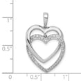 thumbnail image 2 of 14K White Gold Charm Pendant Diamond Round 1 10Ct. Double Heart, 2 of 2