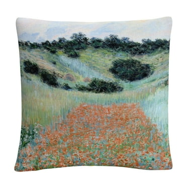 Monet 'Poppy Field Near Giverny' 16 X 16 Decorative Throw Pillow