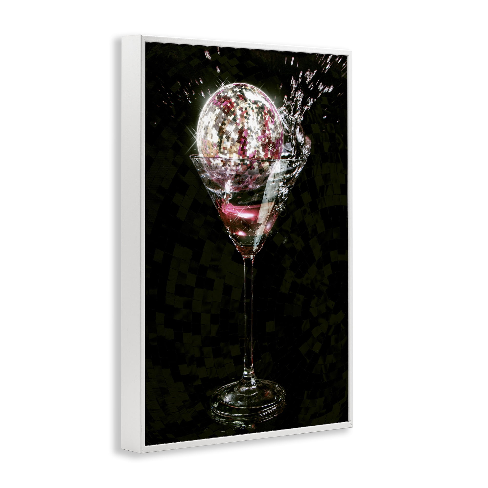 Stupell Industries Disco & Cocktail Splash Food & Beverage Painting White Framed Art Print Wall Art, 12 x 18