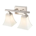 thumbnail image 5 of Millennium Lighting  Metal 2 Light Vanity Fixture with Etched White Glass Shades Brushed Nickel Nickel Brushed, 5 of 5