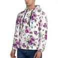 thumbnail image 3 of Honeii Rose Flowers Pattern Mens Hoodies Men's Loose Sleeve Sweatshirt,Pullover Hooded Sweatshirt for Men,Essentials Hoodie-Medium, 3 of 7