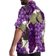 thumbnail image 3 of Grape Men's Short Sleeve Printed Button Down Hawaiian Beach Shirts, 3 of 6