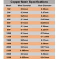 thumbnail image 4 of 1 Pack 60 Mesh 99.9% Pure Copper Screen Woven Mesh Screen, Copper Mesh Cloth Fine Mesh,11.8x23.6 Inch, 4 of 6