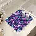 thumbnail image 7 of Ryvnso Glitter Scales Dish Drying Mat for Kitchen Countertop 18x24 Large Dish Pad Drainer Rack Dish Sink Mats, 7 of 7