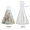 thumbnail image 3 of Haosy 2 Pack Kitchen Wash Cloths with Hanging Loops Absorbent Absorbent Quick Drying Hand Towels, Watercolor Bird Flower, 3 of 7