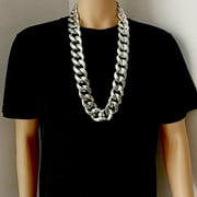 Travelwant Men's Chunky Necklace, Rapper Fake Gold Chain 90s Hip Hop Fake Gold Necklace Costume Accessory