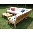 thumbnail image 3 of WholesaleTeak Outdoor Patio Grade-A Teak Wood Samurai 7 Piece Sectional Sofa Set - 2 Love Seats, 2 Lounge Chair, 1 Corner Pc, 1 Coffee Table & 1 Side Table -Furniture only--#WMSSSSM4, 3 of 5