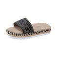 thumbnail image 2 of HAOTAGS Womens Summer Flat Sandals Slide Sandals Fish Mouth Platform Casual Beach Shoes Black Size 7, 2 of 3