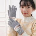 thumbnail image 5 of KAIYANG Guantes de invierno para deportes al aire libre, térmicos, cálidos, de punto, con pantalla táctil, resistentes al viento, para hombres y mujeres, color rosa y gris, 5 of 5
