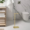 thumbnail image 2 of Gatco 1431B Square Freestanding Toilet Paper Holder, Brushed Brass, 2 of 5