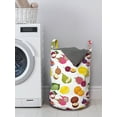 thumbnail image 3 of Fruit Laundry Bag, Colorful Illustration of Exotic Healthy Foods Organic Elements on a Plain Background, Basket with Handles Drawstring Closure for Laundromats, 13" x 19", Multicolor, by Ambesonne, 3 of 4