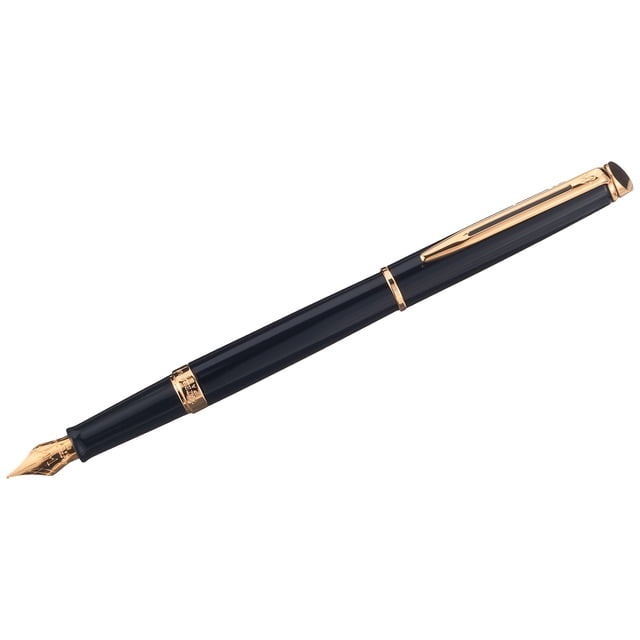 Pluma estilográfica Waterman Hemisphere negra con borde dorado
