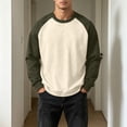 thumbnail image 4 of Gytharion Men's Color-blocking Sweatshirts Raglan Sleeve Solid Color Classic Pullovers Fall Comfortable Pullover Tops, 4 of 5