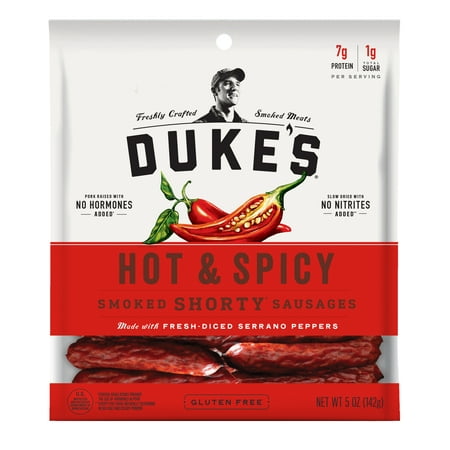 Duke's Smoked Shorty Sausages, Hot & Spicy, 5 Oz (Pack of (Best Type Of Sausage)