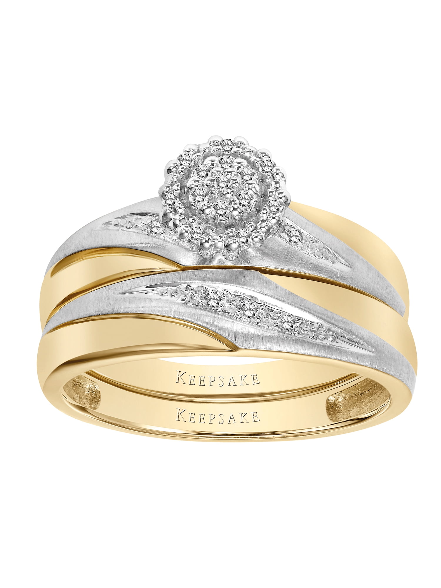 Diamond-Accent 10k Yellow & White Gold "Togetherness" Women's Bridal Set by Keepsake