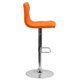 thumbnail image 2 of Taburete de bar de altura ajustable de vinilo naranja con mechones estilo botón contemporáneo con base de cromo Flash Furniture CH-112080-ORG-GG, 2 of 2