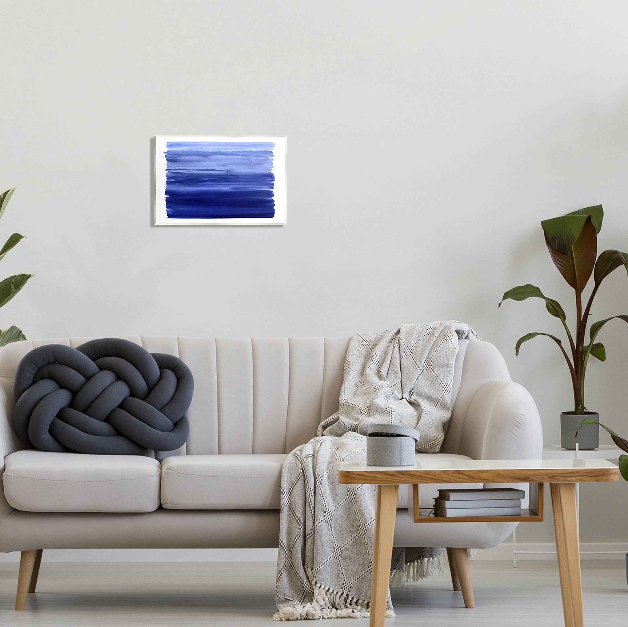 Stupell Industries Brushed Blue Gradient Form Graphic Art Unframed Art Print Wall Art, Design by Allie Corbin