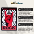thumbnail image 4 of Tune Up Turn Loud Rock On Tin Wall Sign Heavy Metal Devil Horns Man Cave Bar Bedroom Decor Musician Gift, 4 of 7