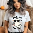 thumbnail image 2 of Boo-jee Graphic Tee Funny Ghost Sunglasses Cartoon Shirt, Maroon, Size M, 2 of 6