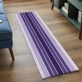 thumbnail image 4 of Purple Ombre Stripe Runner Rug 2x6 FT, Non Slip Hallway Rugs, Farmhouse Striped Gradient Washable Soft Floor Carpet Non-Shedding Throw Runner Carpet Long Rug for Entryway Kitchen Bedside Sliding Door, 4 of 8