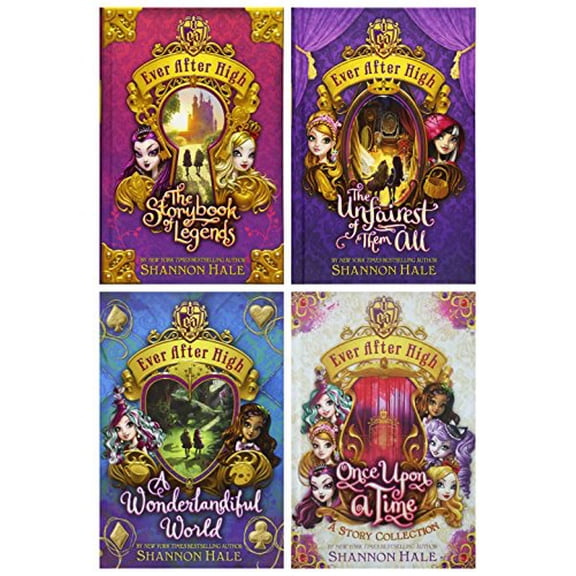 Pre-Owned Ever After High 4 Book Bundle Collection Set (The Storybook of Legends, the Unfairest of Them All, A Wonderlandiful World, Once Upon a Time)