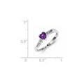 thumbnail image 2 of Gem & Harmony 2/5 Carat (Ctw) Amethyst Heart Promise Ring in Sterling Silver for Women, 2 of 6