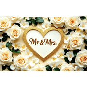 Mr. & Mrs. Romantic Wedding Banner Waterproof Polyester 180x110cm Perfect for Receptions Garden Parties Home Decor