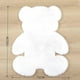 thumbnail image 3 of ZHAOCHENG Alfombra mullida KRIPINC, alfombra de piel sintética suave con forma de oso, alfombra de piel de oveja antideslizante para sala de estar, dormitorio, mesita de noche (blanco), 3 of 5