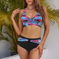 thumbnail image 2 of Women's Swimwear Two Piece Swimwear Women's Boho Print Bikini Set High Waisted Swimsuit Print Set Swimsuit Tube Top Filled Bra Swimwear Beachwear, 2 of 9