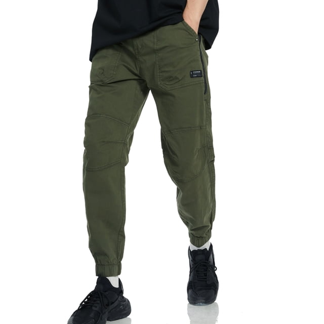 Puntoco Pantalones ajustados de longitud completa con bolsillos laterales y pies pequeños para hombre
