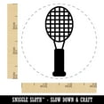 thumbnail image 2 of Tennis Racket Doodle Self-Inking Rubber Stamp Ink Stamper - Brown Ink - Small 3/4 Inch, 2 of 7