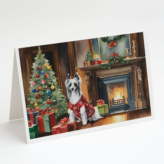 Chinese Crested Cozy Christmas Greeting Cards Pack of 8 7 in x 5 in