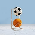 thumbnail image 2 of Lijie Basketball Ball Storage Rack Shelf 2 Layer Iron Bracket Multipurpose Ball Holder white, 2 of 6
