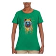 thumbnail image 2 of Bear Painting Splatter Abstract Art Animal Lover Womens Graphic T-Shirt, Kelly, Large, 2 of 3