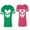 Men Green / Women Pink, variant on Halloween Jack Mouse Ears Matching Couple Cotton Jerseys (Men Green / Women Black) (Men S / Women S)