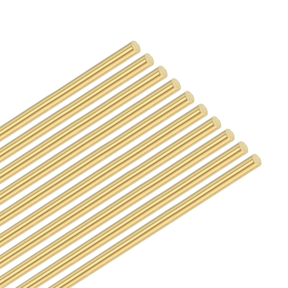 Uxcell 10-Pack Solid Brass Rod, 1.2x300mm Knife Handle Pins Material H59 Brass Round Stock for Knife Making Supplies