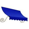 Awntech 4.38 Ft Charleston Sloped Fixed Awning with Scrolled Iron Arms (52.5in x 24in x 24in), Bright Blue