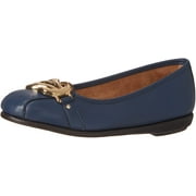 Aerosoles Womens Big Bet Ballet Flat 9.5 Wide Navy Pu