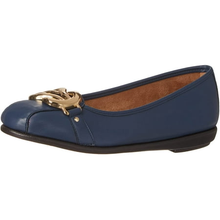 Aerosoles Womens Big Bet Ballet Flat 9.5 Wide Navy Pu