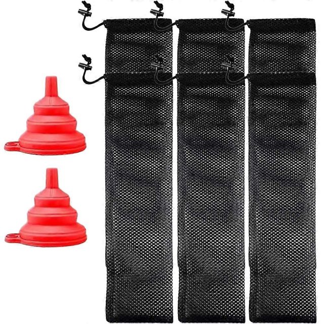 6pcs Durable Hanging Bird Feeder Bags Outdoor Use Leak Proof Design Capacity Net Pouches for Birds