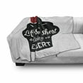 thumbnail image 3 of Dessert Soft Flannel Fleece Throw Blanket, Life is too Short to Skip Dessert Wordsd Muffin Silhouette with Cherry, Cozy Plush for Indoor and Outdoor Use, 50" x 70", Red Black and White, by Ambesonne, 3 of 6