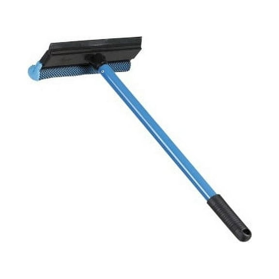 Ettore Scrubber Metal Handle Auto Squeegee - 8" Rubber Blade - Aluminum Handle - Light Weight, Durable, Rust Proof - Blue