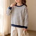 thumbnail image 4 of fatyb Sweatshirt for Toddler Cotton Striped Long Sleeve Boys Girls Crewneck Tops Kids Fashion Clothes, 4 of 6