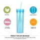 thumbnail image 3 of Taza de pajita transparente de doble capa de 450 ml, taza recta de color, taza de agua de doble capa con pajita MFZFUKR BST3034305-4, 3 of 5