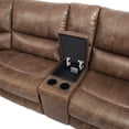 thumbnail image 3 of Lehi Cocoa Brown Faux Leather 6-Piece Manual Reclining Sectional, 3 of 12