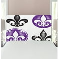 thumbnail image 1 of Fleur De Lis Headboard, Arrangement of Fleur De Lis Designs Silhouettes Vintage Spiral Art, Upholstered Decorative Metal Bed Headboard with Memory Foam, Twin Size, Black Purple, by Ambesonne, 1 of 4