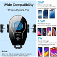 thumbnail image 3 of Wireless Car Charger, 10W Qi Fast Charging Auto Clamping Car Charger Phone Mount Windshield Dashboard Air Vent Car Phone Holder, 3 of 7