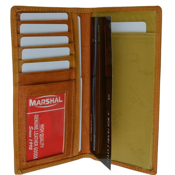 Leather Checkbook Holder Credit Card ID Organizer 953 CF (C) Burgundy